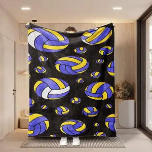 1PC Background Volleyball Print Blanket, Soft Comfortable Cozy Throw Blanket, Air Conditioning Blanket, Travel Blanket, Gift Idea