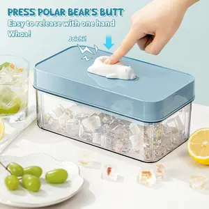 2024 Best Silicone Ice Cube Mold Bundle with 2-Layer 60-Piece Scream Bear Tray - Durable Silicone for Effortless Ice Cubes and Scream Bears