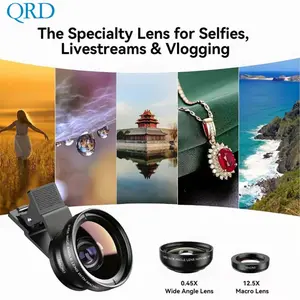 Qrd Apexel 2-In-1 Phone Macro Lens Kit, 140° Ultra Wide Angle & 12.5x Macro, Clip-On Smartphone Lens for iPhone Android, Fisheye Filter, Christmas Gift