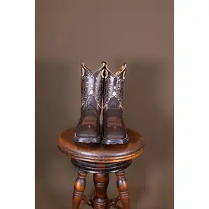 Rous West Men's Crazy Chocolate Work Boots - Handmade Safety Boots with Slip Resistance 10983850