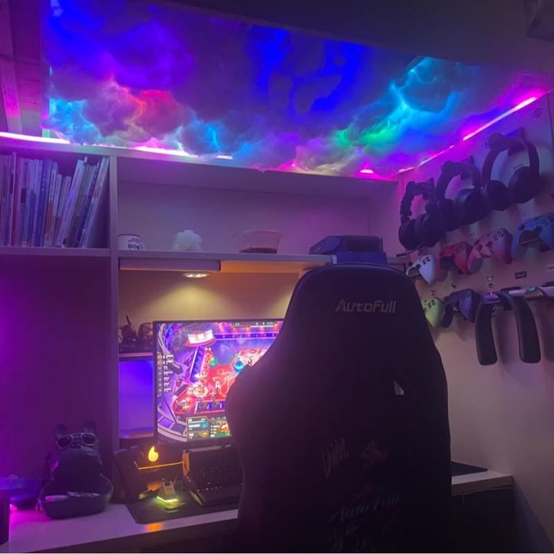 3D Thundercloud LED Light Cotton Lightning Cloud Colorful Atmosphere Night Light, DIY Creative Cloud Lights Gaming Room Garage Club Bar dj Party Light