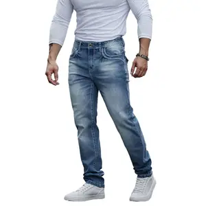 Classic Plus-Size Jeans for Men, New Denim Pants for Autumn And Winter, Mid-Rise Stretch Slim Straight Leg, Ideal for Both Business And Casual Attire, A Must-Have for Everyday Wear in Plus-Size Denim, Plus Size