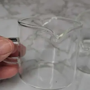 Espresso Cup, Clear Glass Coffee Cup with Handle, Coffee Making Tool for Home Office Use, Kitchen Accessories, Glass Cups