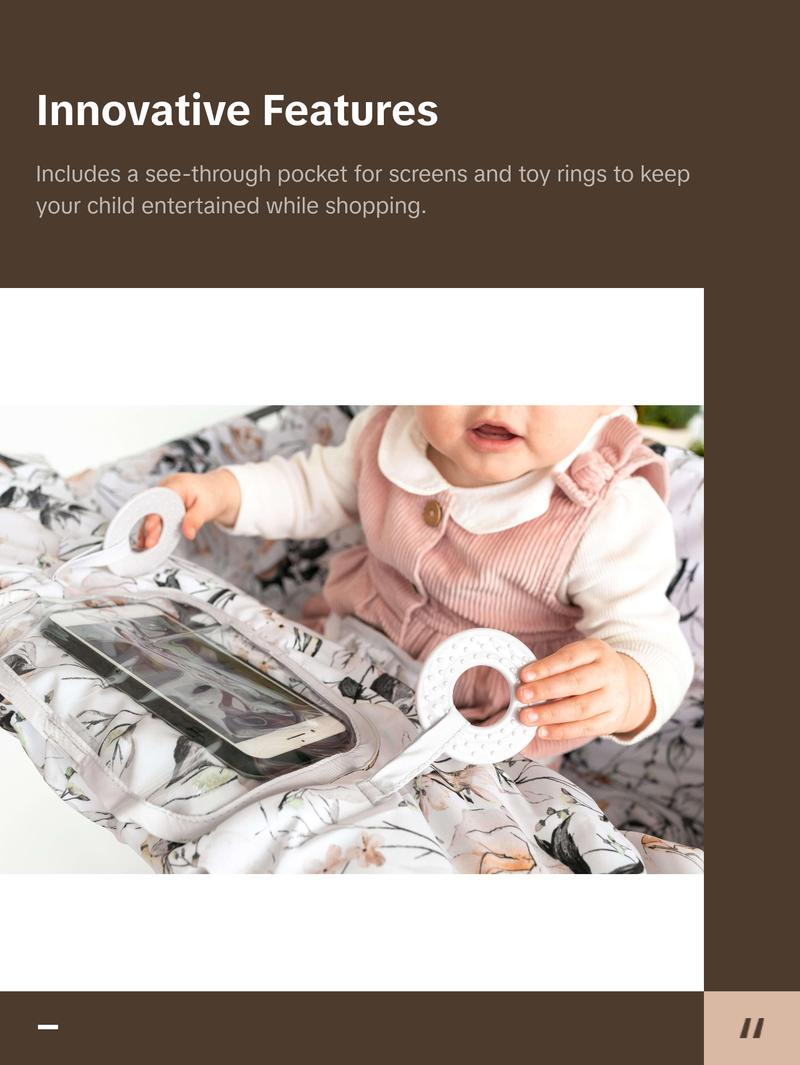 Baby Shopping Cart Cover | Coming Up Roses Beautiful Floral Print