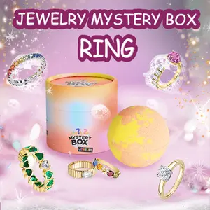 FINEFEY Mystery Box with Exquisite Rings-Fun Bubble Bomb-Surprise Jewelry Gift for Women Girls