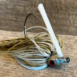 Pumpkin Shad Series 4/0 Wide Gap Hook Baby Blue Accent Swim Jig Half Ounce Precision Fishing Tackle American Made Quality