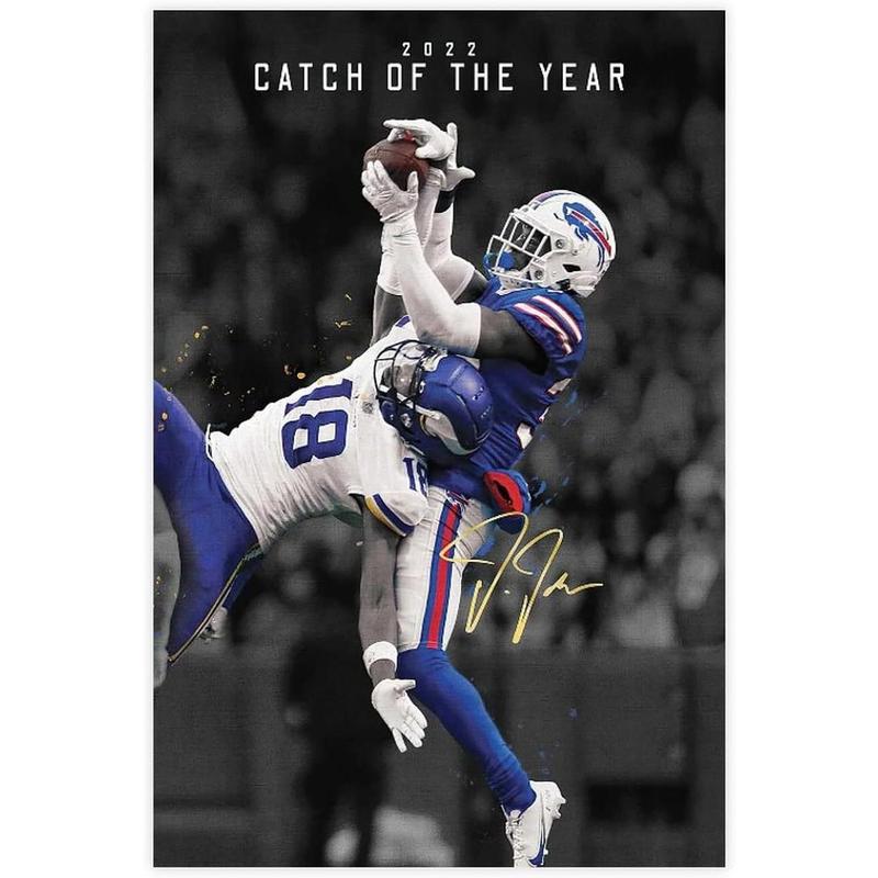 Sports Star Poster Justin Jefferson  Poster Wall Art Prep Room Decor Paintings for Living Room Bedroom Decoration Unframe(Unframe)