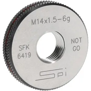 SPI Threaded Ring Gage, M14 x 1.50 Metric Thread, Class 6G No Go, Oil Hardened Non-Shrinking Steel (OHNS), NPL Traceability Certification Included, All Seasons Measuring Tool, 34-492-9
