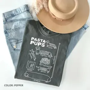 Comfort Colors Pasta Pups T-shirt Funny Daschund T-shirt Italian Mediterranean Foodie Gift For Weiner Dog Mom
