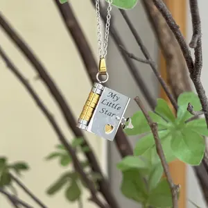 My Little Star Book Necklace for Daughter, Birthday Day Gift Graduation Jewelry of Love.