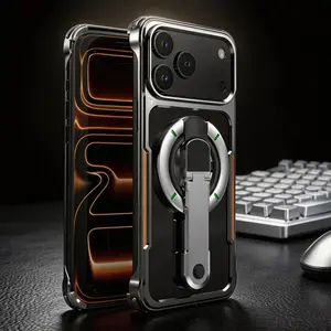 for iPhone 17 Pro Max Drop Triple Protection Phone Case Ultra-Durable Aluminum Alloy Shockproof Premium metal frame, ultra-strong magnetic ring, adjustable kickstand. Perfect for hands-free viewing, editing, and gamin