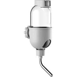 Pet Water Bottle for Cage Crate 17oz Non-Drip Water Dispenser for Small Animal Rabbit Bunny Guinea Pig Chinchilla Ferret Squirrel Hedgehog Gray
