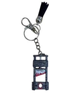 Guillotine Keychain – Dark Humor Political Keychain | Funny Protest Accessory | Statement Keyring Gift