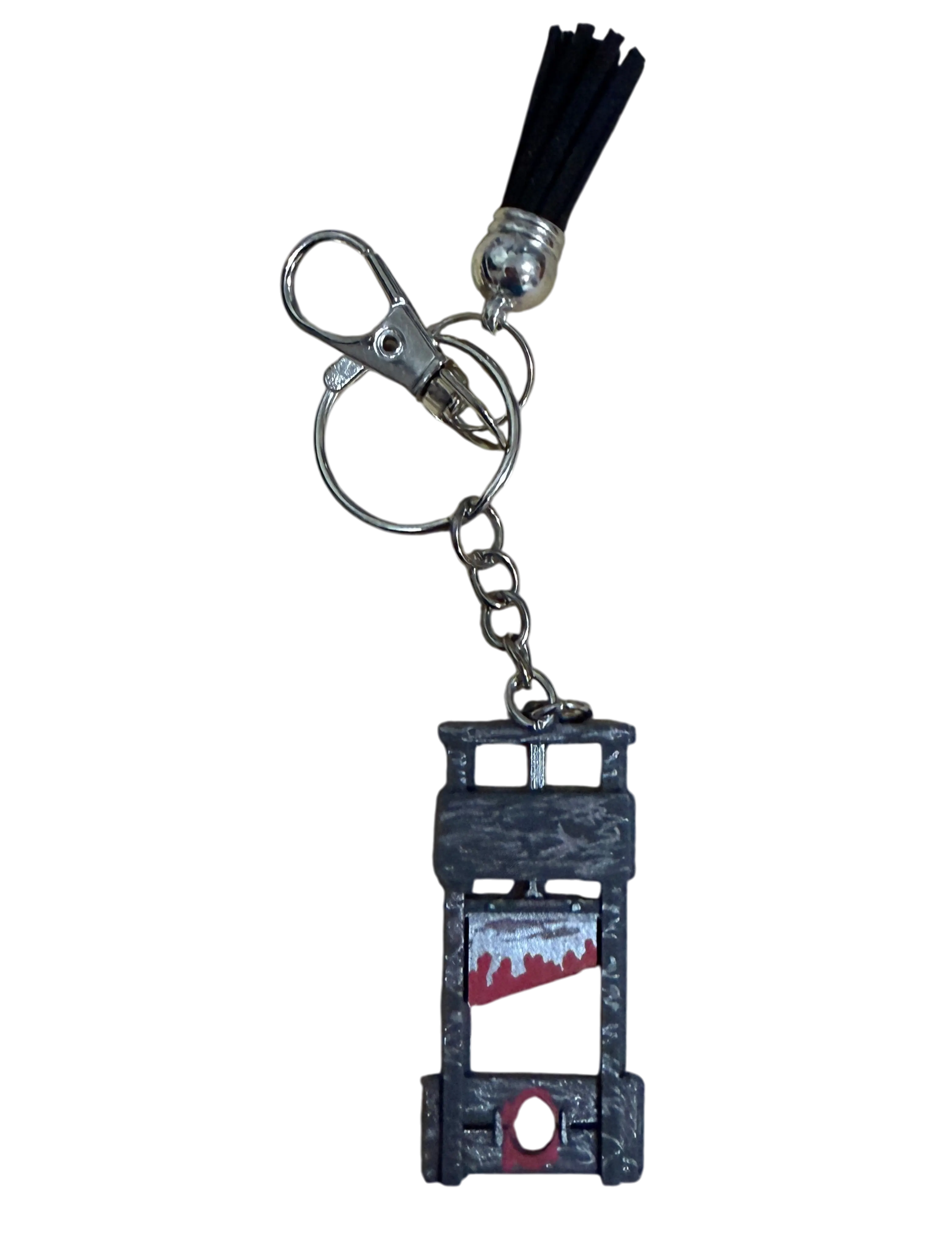 Guillotine Keychain – Dark Humor Political Keychain | Funny Protest Accessory | Statement Keyring Gift