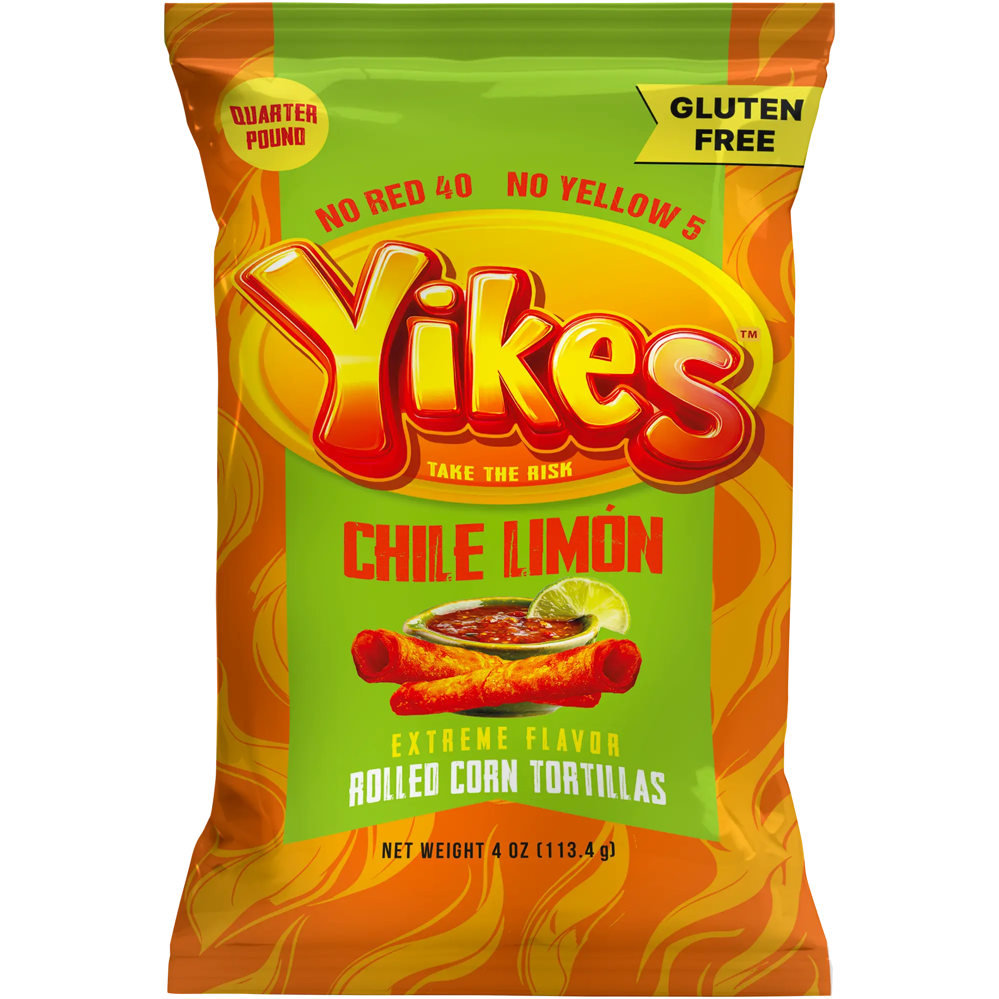 Yikes Chile Limón Chips – Spicy Chili Lime Snack, 4oz Bags (Case of 10)