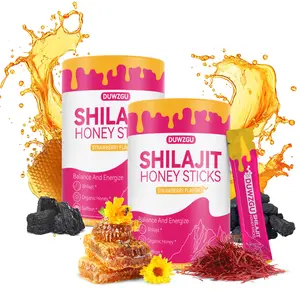 Shilajit Shatavari Saffron Feminine Honey Sticks |Hormonal Balance & Energy | Strawberry Flavor | Multi-Mineral Dietary Supplement