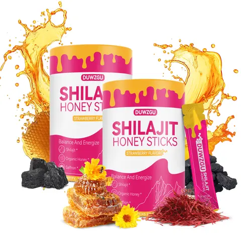 Women's No-Additives Strawberry Flavor Shilajit Shatavari Saffron Herbal Nutrition Blend Honey Sticks - Saffron Supplements, Botanical Dietary Blend, Hormone Balance, Energy Support, Multi-Mineral Healthcare Supplement for Adults' Dietary Nutrition Needs