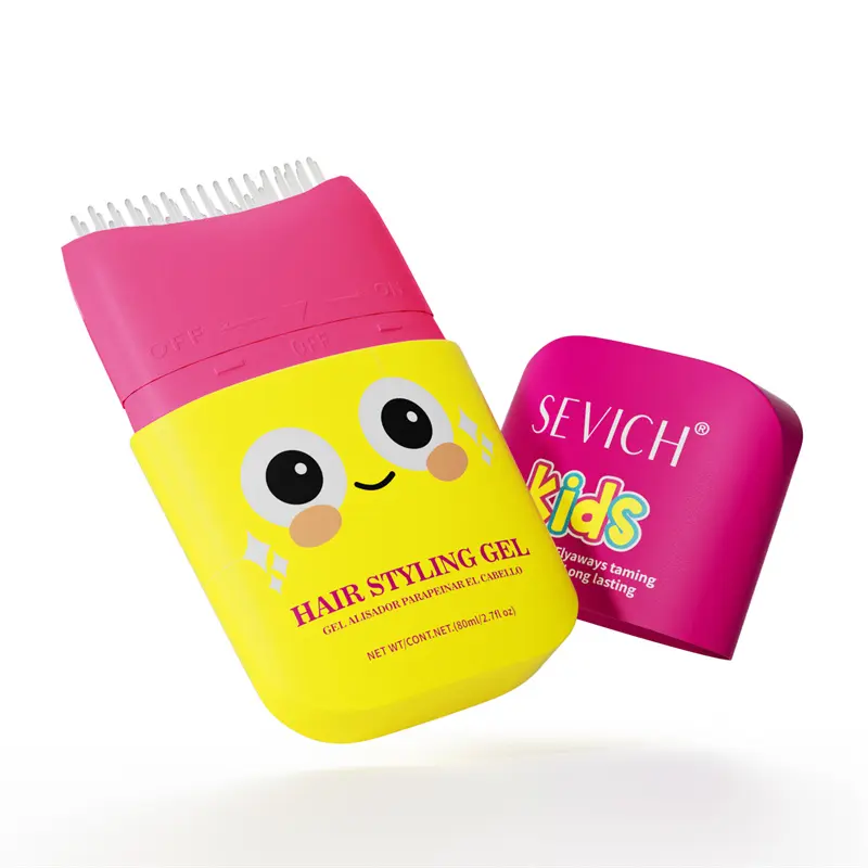 SEVICH Kids' Hair Styling Gel - Plant Oils Infused, Anti-Tangle, Frizz Control, Flyaways Tamer, Strong Hold, Non-Flaking Detangling & Edge Smoothing Mousse & Gel, 80ml, Apply & Comb