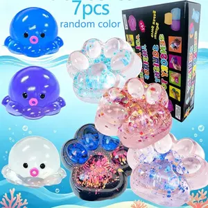 Taba Squid Toy Set, Fufu Toy Set, Squid Set Includes 4 Taba Cat Claws, 3 Octopuses, Stress Relieving Toy, Mochi Squeezing Toy, Fidget Cute Thing, Suitable for Girls, Boys, Children, and Adults, Sensory Grippie Set