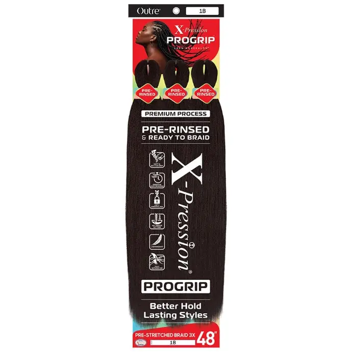 Outre X-Pression PROGRIP Crochet Braid - PRE-STRETCHED STRAIGHT BRAID 48" 3X