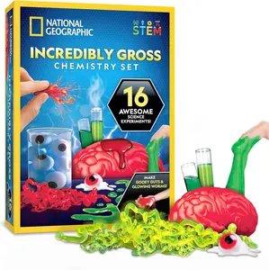 Summer Spring Gift National Geographic Incredibly Gross Science Kit – 16 Disgusting Experiments with Bonus Guide, Yucky Slime Chemistry Set, Learning Toy, STEM Project for Boys and Girls, Birthday Gifts for Kids 8-12