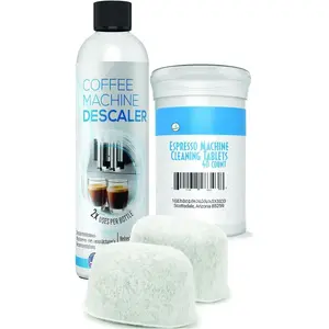 - Designed For  Cleaning Kit - 40  Compatible Cleaning Tablets + 2 Espresso Machine Water Filters + 2-Use Descaler - Espresso Machine Accessories