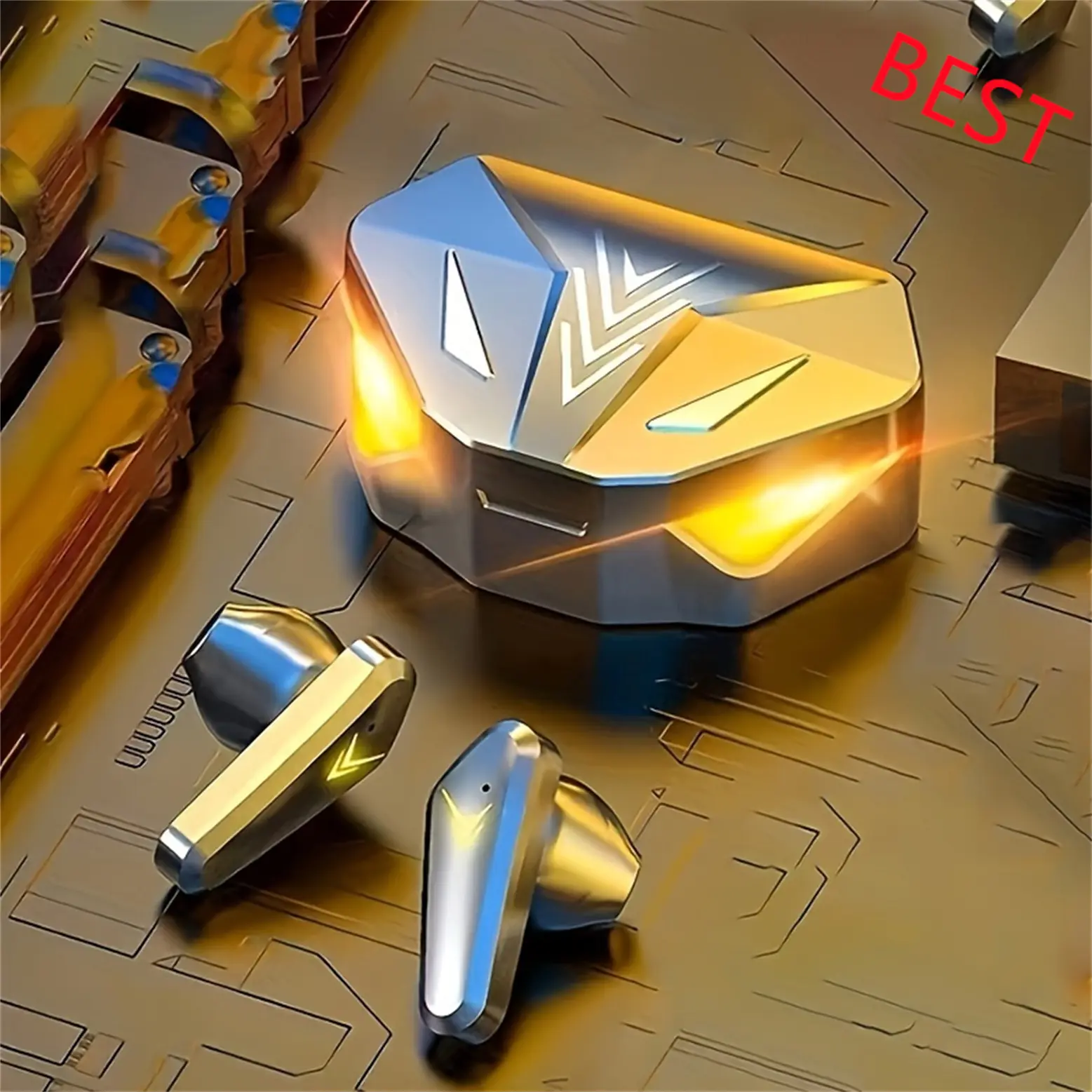 HOT Wireless Gaming Earbuds With Noise Reduction Microphone  In-ear Hi-fi Sound  Rapid Charging  Rgb Lighting  Game Mode