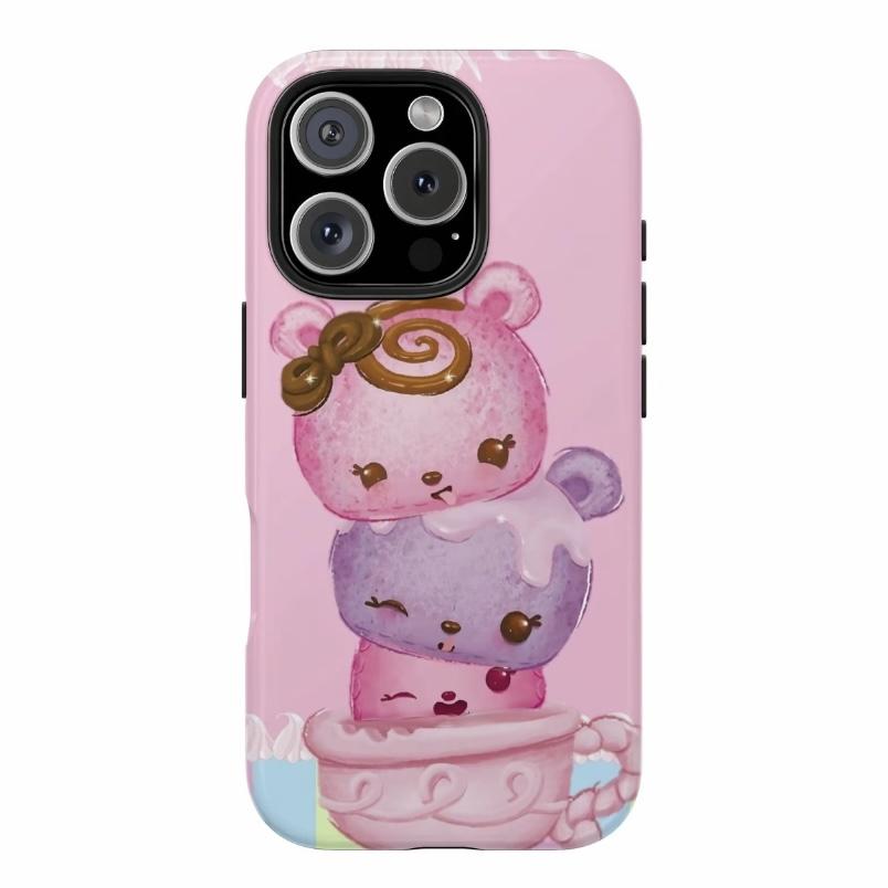Shopkins cartoon print phone case, suitable foriPhone 11-17 Pro Max/Plus and Samsung GalaxyS23-25.  W9