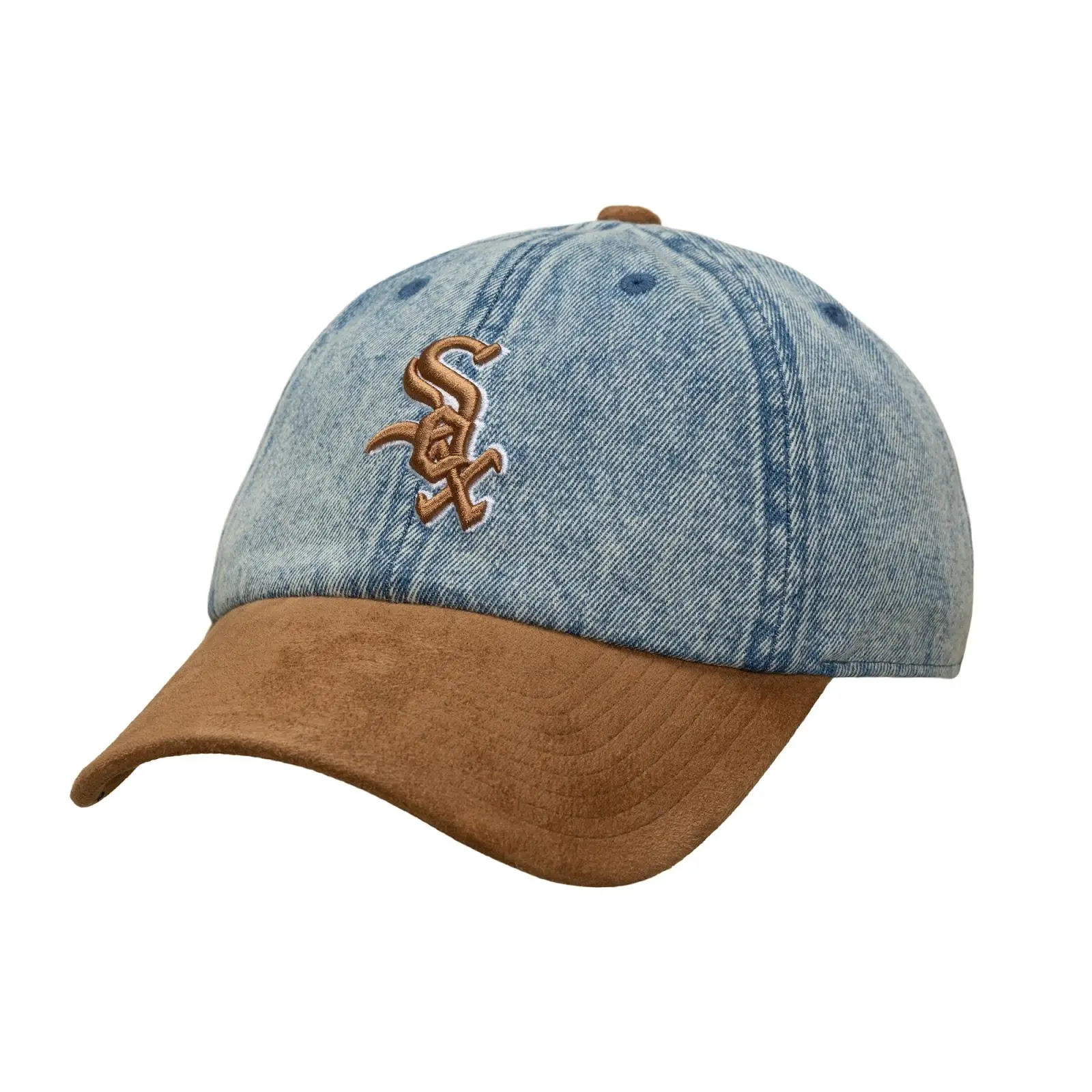 Mitchell & Ness MLB Chicago White Sox Denim & Suede Adjustable Strapback Hat
