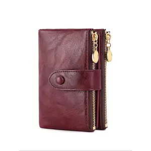 Women's RFID Blocking Multi-Card Slots Wallet, Credit Card Organizer, Minimalist Portable Zipper Short Wallet, RFID Card Holder, Perfect Back-To-School Accessory, Casual Solid Color Wallet, Ideal Gift