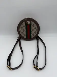Pre-owned GUCCI Coated Canvas Mini Bags GG Supreme Canvas Ophidia Round Mini Backpack