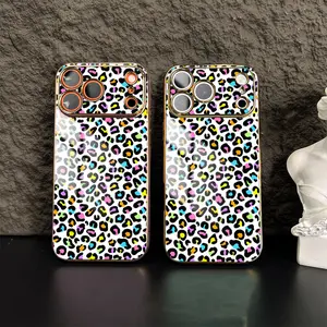 Colorful Leopard Print Phone Case，Animal Pattern Style for iPhone 17 16 15 14 13 12 11 Plus Pro Max，Perfect Gift a2