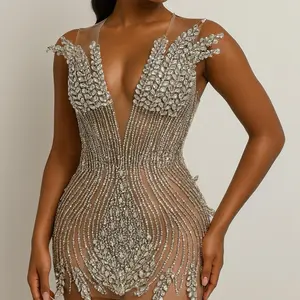 Icy Luxe Dress - Sparkling Design with Detailed Embellishments and Elegant Style