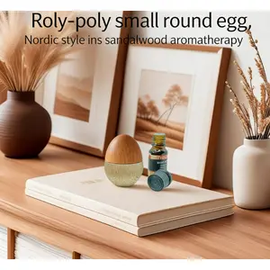 Natural Wooden Tumbler Aroma Diffuser, Decorative Ornament for Car & Desk, Long-Lasting Scent & Stress Relief Home Decor