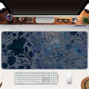 Elegant Floral Design Large Gaming Mouse Pad, Washable Rubber Desk Mat with Non-Slip Backing, Precision Trim, Oblong Shape for Office and Home Use- Gift Ready