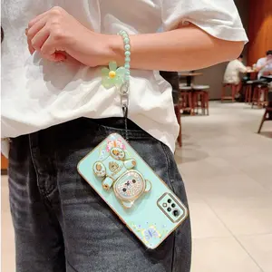 Note11Pro Shockproof PC Fashion Strap Lanyard Phone Holder Case For Compatible With Infinix Note 11 Pro Floral and Butterfly Accents Stand Cover