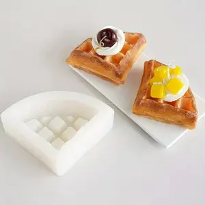 Waffle Cake Silicone Mold, Easy Release, 1 Count Handmade Candle DIY Mold, Bakery Cake Mold, Making Candle Aromatherapy Gypsum Mold, Kitchen Supplies, Creative Possibilities