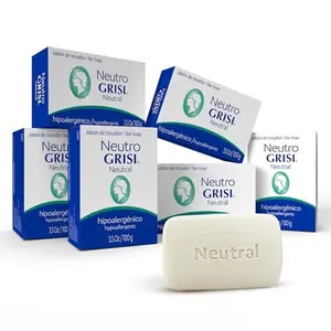 Grisi Neutral, Cleansing and Hypoallergenic Soap, Soften and Clean your skin, Non-Irritating, Fragrance-free, for All Kind of Skin, 6-Pack of 3.5 Oz each, 6 Bar Soaps.