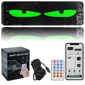 Led RGB Matrix Pixel Screen, Scrolling Bright Advertising LED Signage, USB Powered 5V Bluetooth Compatible LED Lights Car Signage with APP Cont Flexible rol, Fathersdaygifts Waterproof Text