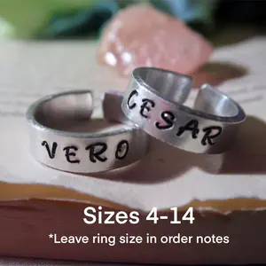Adjustable Custom Name Ring