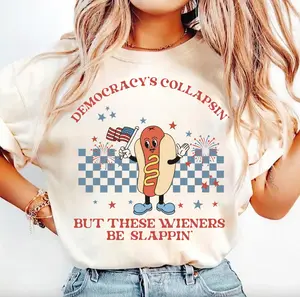Hot Dog Wiener Shirt, Feminist Fourth of July Shirt, Fourth of July Tee, Protest Tee, Resist Tee Top Womenswear Casual Summer Streetwear Crewneck