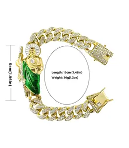 San Judas Tadeo Bracelet, Stainless Steel 24k Gold Plated Saint Jude Pendant friendship bracelets san judas san judas