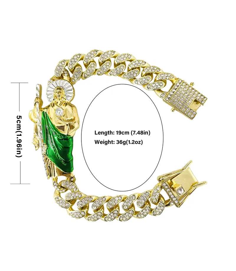 San Judas Tadeo Bracelet, Stainless Steel 24k Gold Plated Saint Jude Pendant friendship bracelets san judas san judas