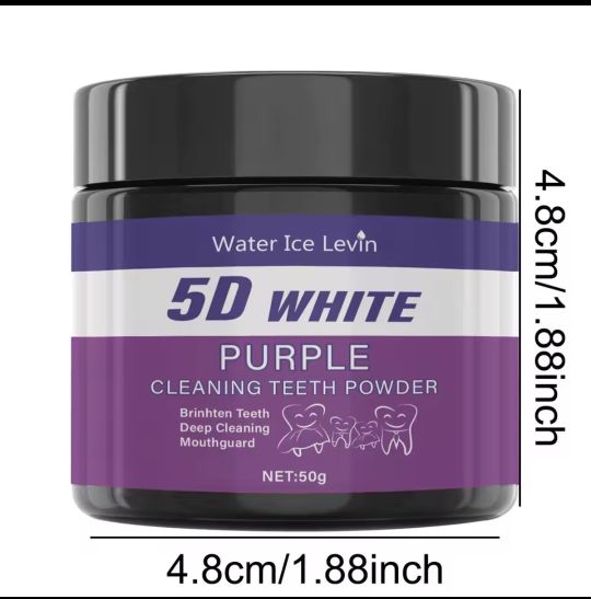 Purple teeth cleaning powder - sulfate free, deep cleaning and polishing, whitens teeth in 5 days Toothbrush