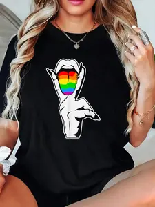 Funny Masc Lesbian Stuff Tongue Rainbow Gay Pride Ally LGBTQ T-Shirt funny graphic tees vintage graphic tees women's shirts