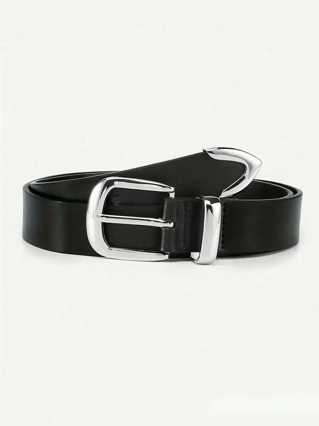 Fashionable Men's Slim Leather Belt with Silver Color Buckle, Versatile for Daily Wear, Office, Dates, Parties, Multiple Colors Available, Casual Business Belt, PU Leather Belt, Casual Style Belts