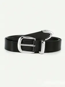 Fashionable Men's Slim Leather Belt with Silver Color Buckle, Versatile for Daily Wear, Office, Dates, Parties, Multiple Colors Available, Casual Business Belt, PU Leather Belt