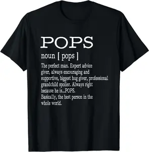 100% Cotton Fashion Garment Pops Definition Grandpa Father's Day Gifts - Men T-Shirt