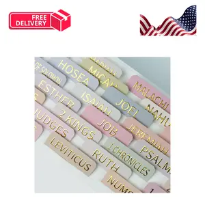 Bible Tabs for Women and Men, 75 Laminated Embossed Gold Foil Index Tabs