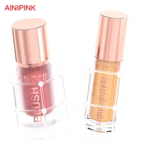 AINIPINK 6-Piece Blush & Highlighter Set - 3 Blush Shades + 3 Highlighter Shades Natural Cosmetics